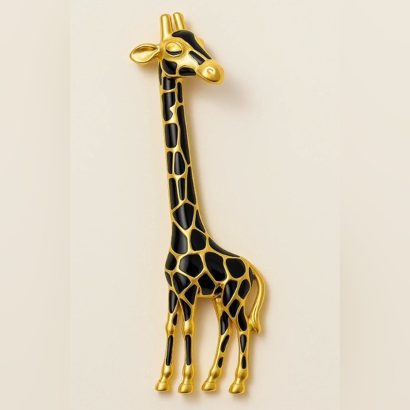 Vintage Carolee Gold/Black Giraffe Pin - Picture 1 of 9